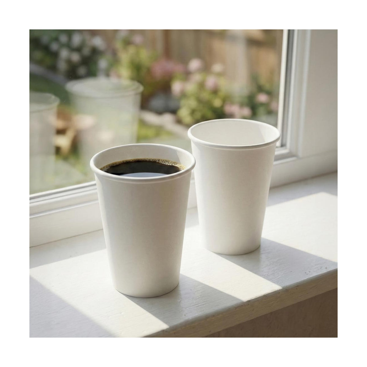 PakMax White 12oz Single Layer Hot Paper Cup - SLHPC-90-12W