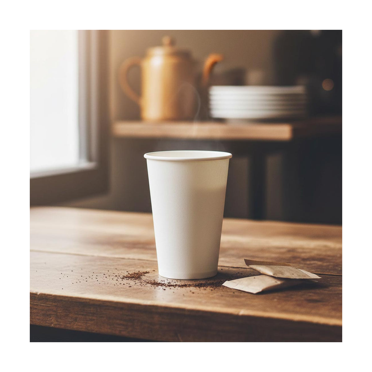 PakMax White 16oz Single Layer Hot Paper Cup - SLHPC-90-16W
