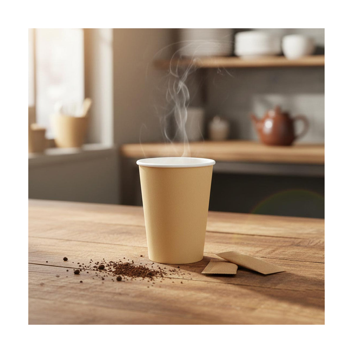 PakMax KRAFT 8oz 90mm Single Layer Hot Paper Cup - SLHPC-90-8K