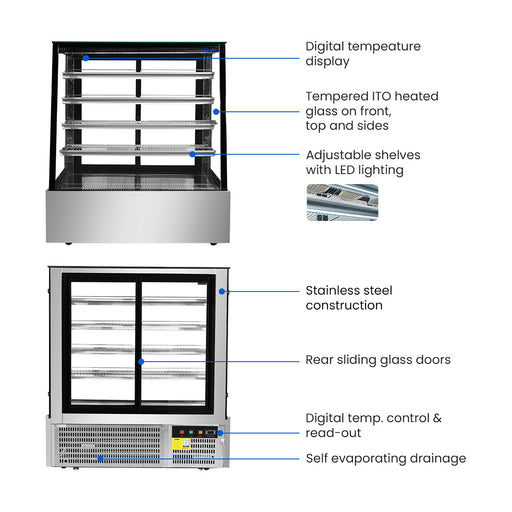 Bonvue Deluxe Chilled Display Cabinet 5 Tier 1200mm - SLP840C