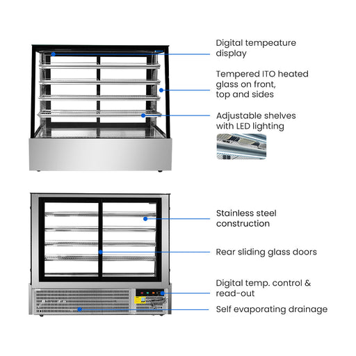Bonvue Deluxe Chilled Display Cabinet 5 Tier 1500mm - SLP850C