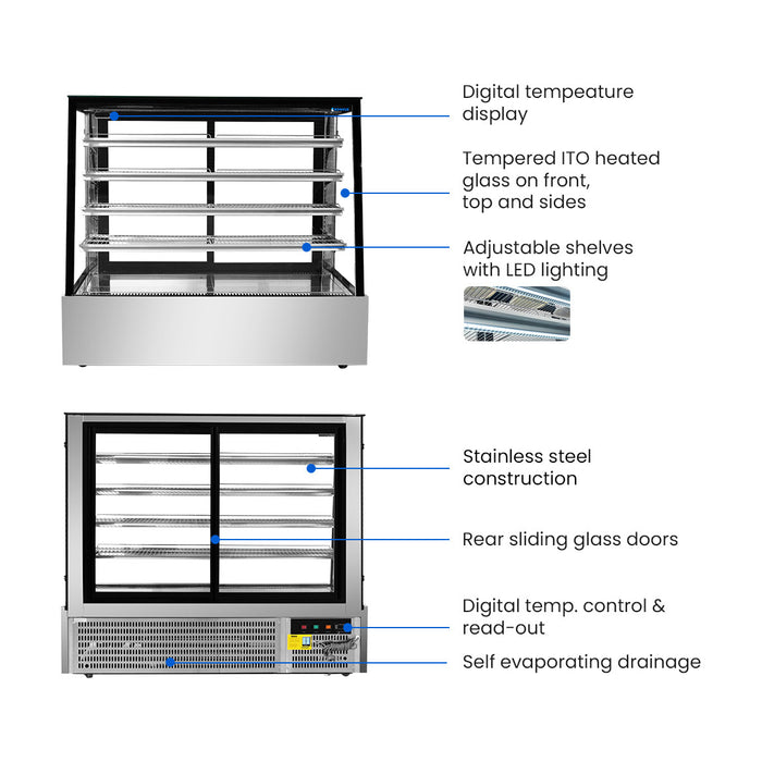 Bonvue Deluxe Chilled Display Cabinet 5 Tier 1500mm - SLP850C