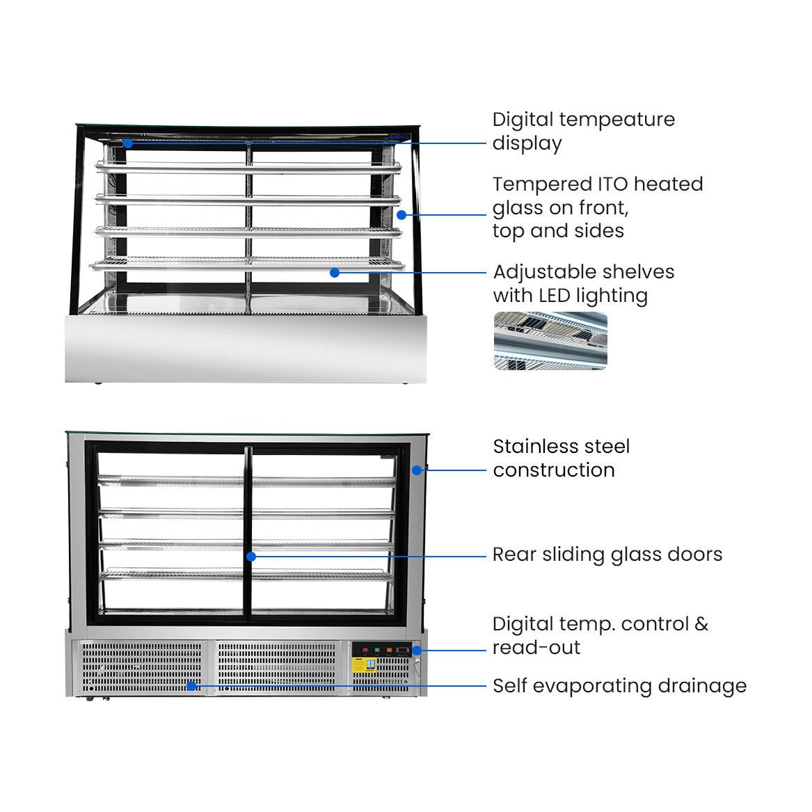 Bonvue Deluxe Chilled Display Cabinet 5 Tier 1800mm - SLP860C
