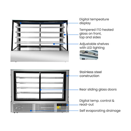 Bonvue Deluxe Chilled Display Cabinet 5 Tier 1800mm - SLP860C