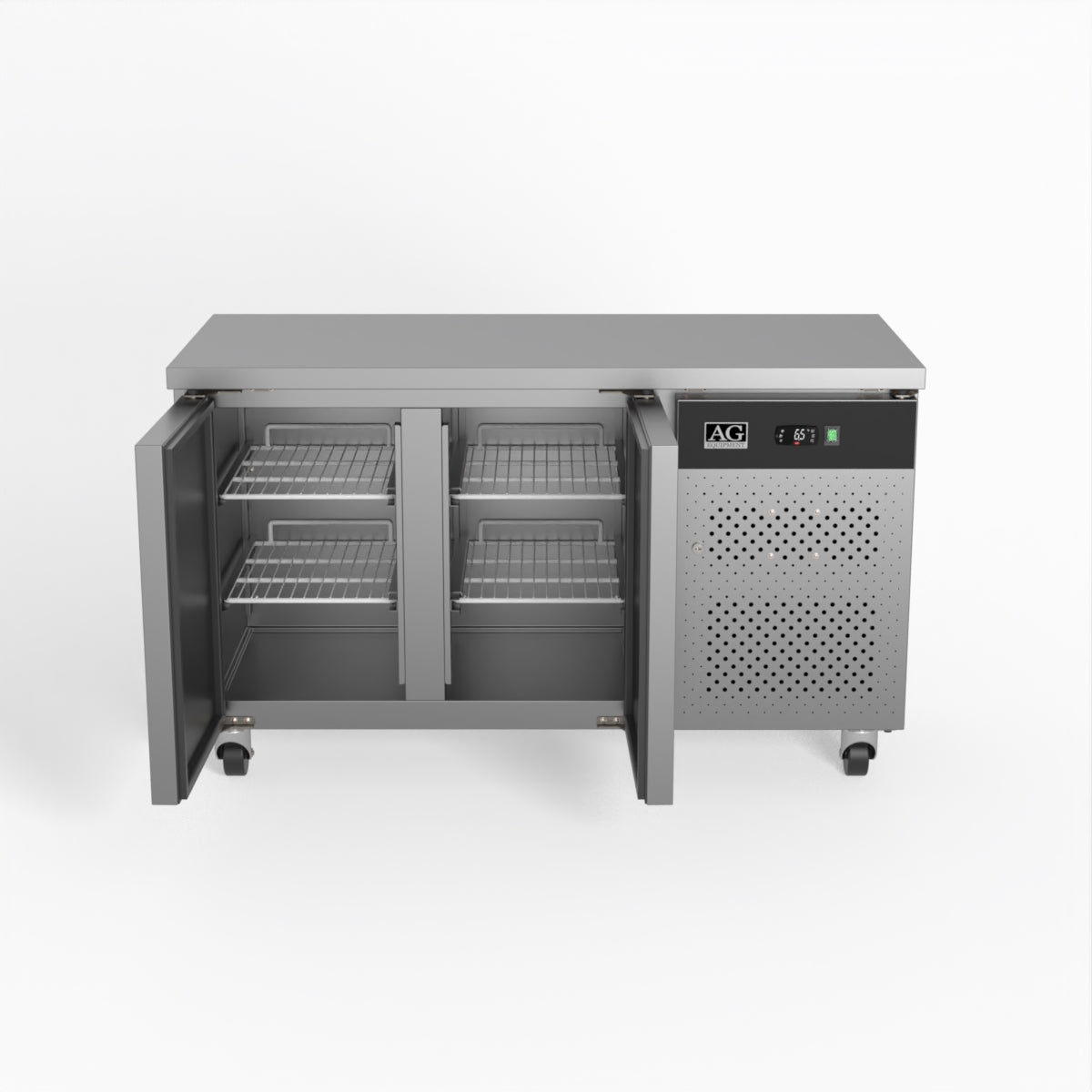 AG Commercial Two Door Worktop / Under Bench Fridge 600mm Depth 228L - SLX2100TN