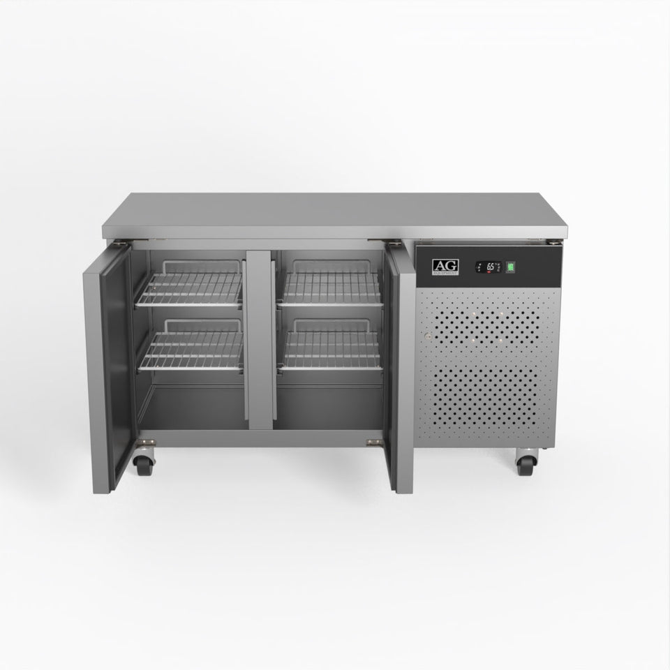 AG Commercial Two Door Worktop / Under Bench Fridge 600mm Depth 228L - SLX2100TN