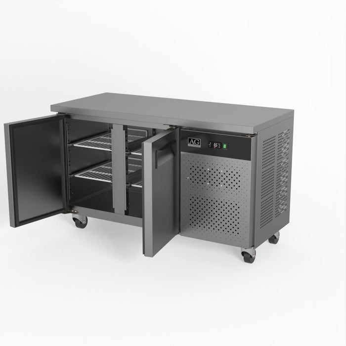 AG Commercial Two Door Worktop / Under Bench Fridge 600mm Depth 228L - SLX2100TN