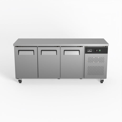 AG Commercial Three Door Worktop / Under Bench Fridge 600mm Depth 339L - SLX3100TN