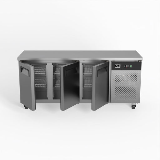 AG Commercial Three Door Worktop / Under Bench Fridge 600mm Depth 339L - SLX3100TN