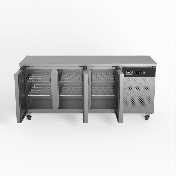 AG Commercial Three Door Worktop / Under Bench Fridge 600mm Depth 339L - SLX3100TN