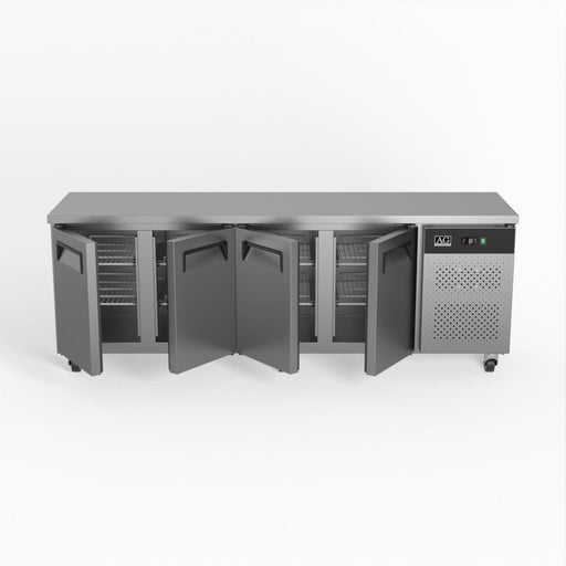 AG Commercial Four Door Worktop / Under Bench Fridge 600mm Depth 449L - SLX4100TN