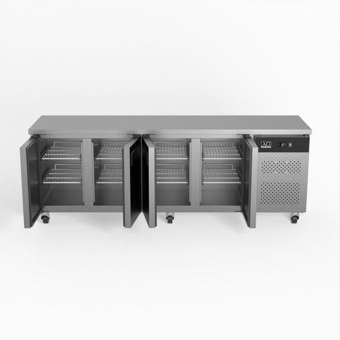 AG Commercial Four Door Worktop / Under Bench Fridge 600mm Depth 449L - SLX4100TN