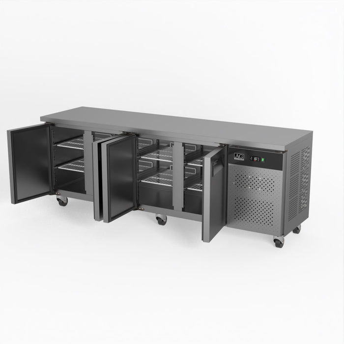 AG Commercial Four Door Worktop / Under Bench Fridge 600mm Depth 449L - SLX4100TN