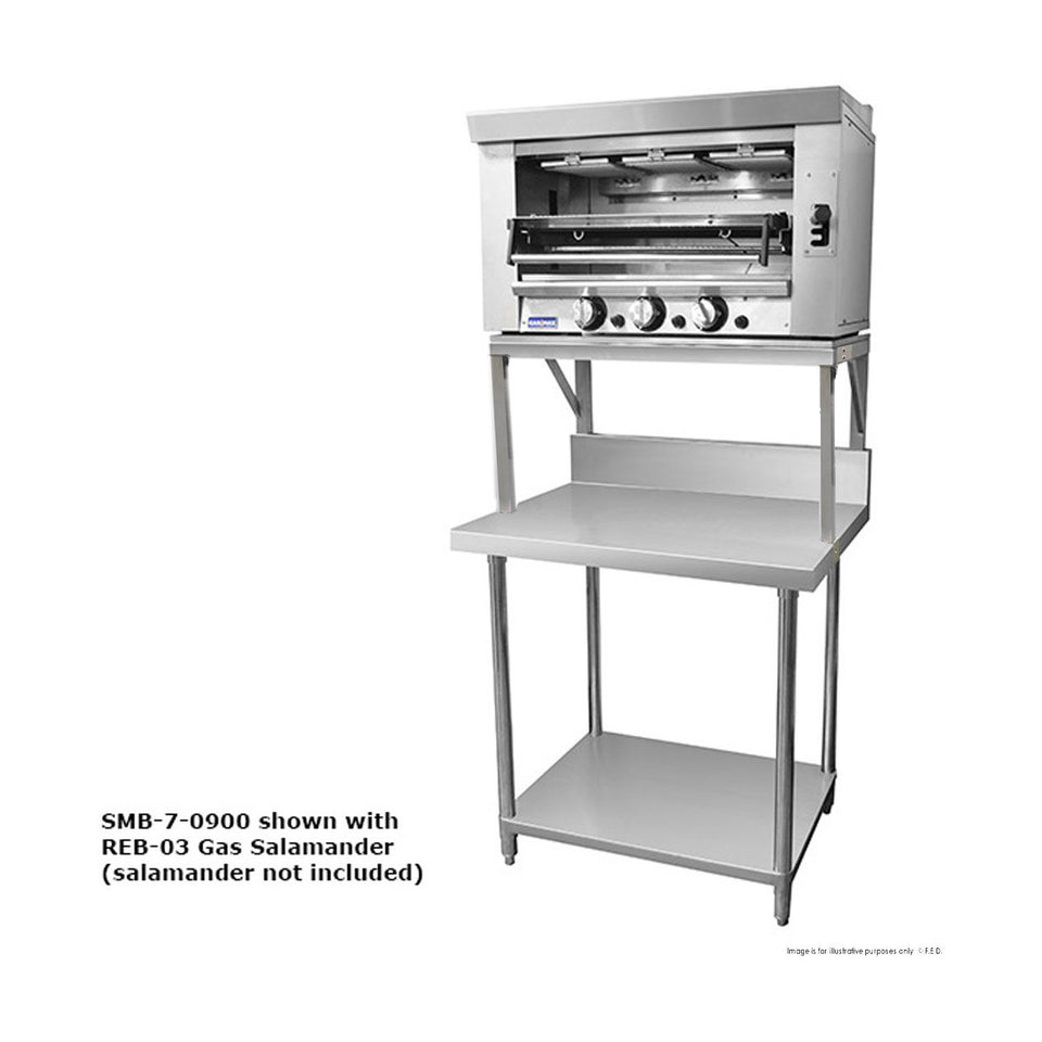 Gasmax Heavy Duty Salamander Bench with Shelf Braces - SMB-7-0900