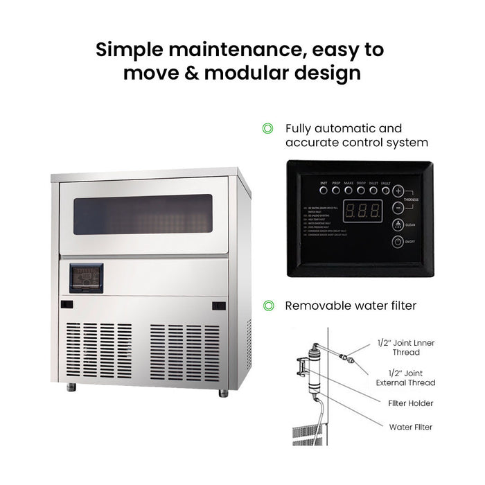 Blizzard Under Bench Ice Maker Air Cooled 100kg - SN-101B