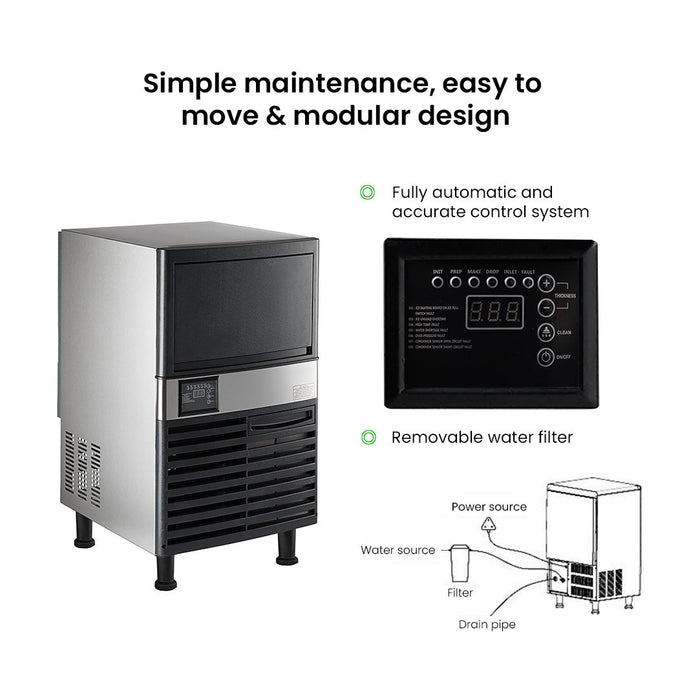 Blizzard Under Bench Ice Maker Air Cooled 55kg - SN-120P