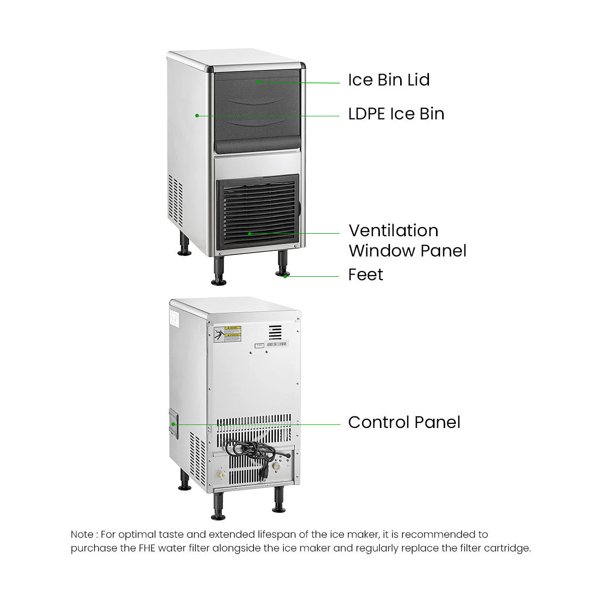 Blizzard Blizzard Underbench Bullet Ice Maker 25kg - SN-25C
