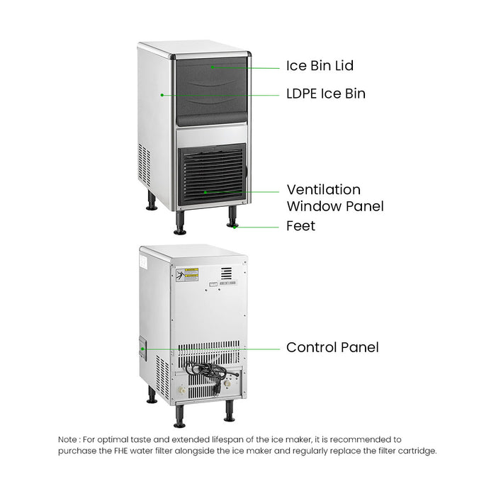 Blizzard Blizzard Underbench Bullet Ice Maker 25kg - SN-25C