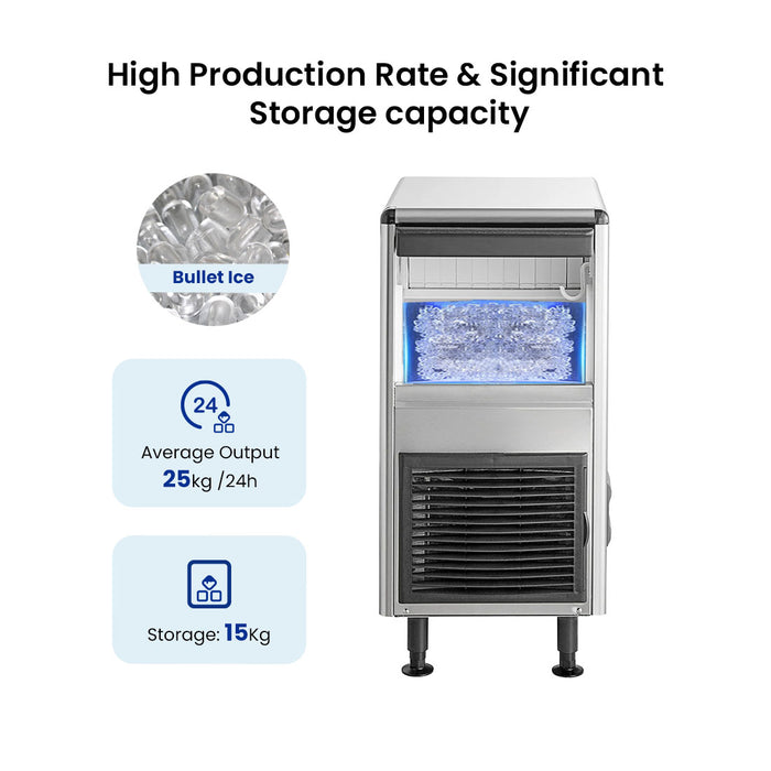 Blizzard Blizzard Underbench Bullet Ice Maker 25kg - SN-25C