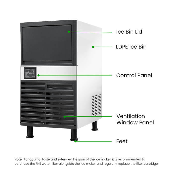 Blizzard Under Bench Ice Maker Air Cooled 36kg - SN-80P