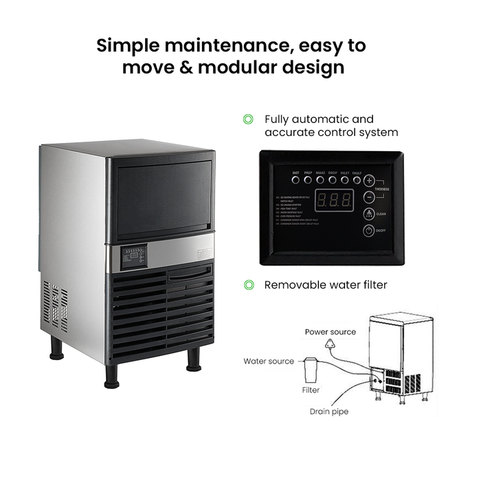 Blizzard Under Bench Ice Maker Air Cooled 36kg - SN-80P