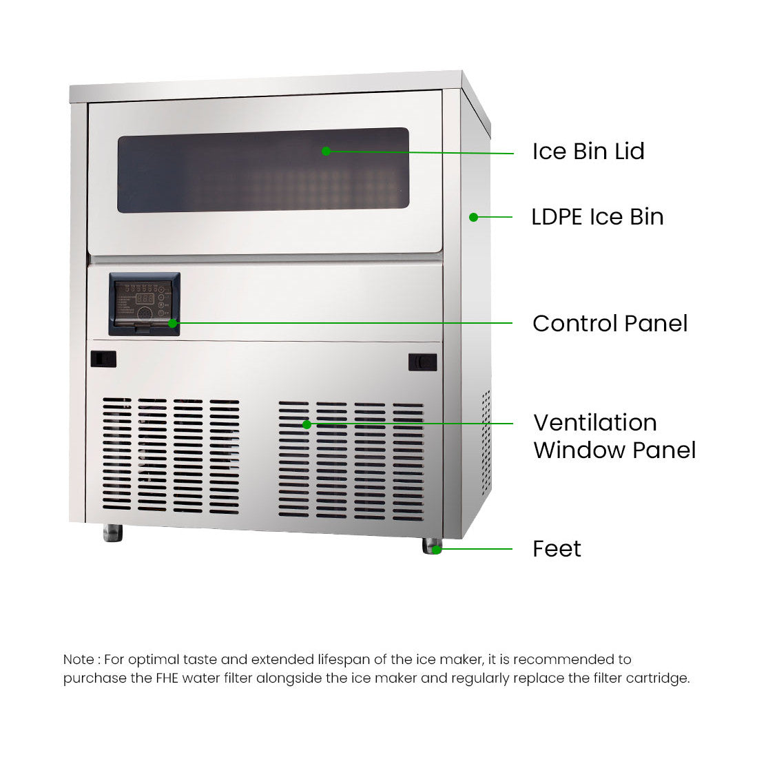 Blizzard Under Bench Ice Maker Air Cooled 80kg - SN-81B