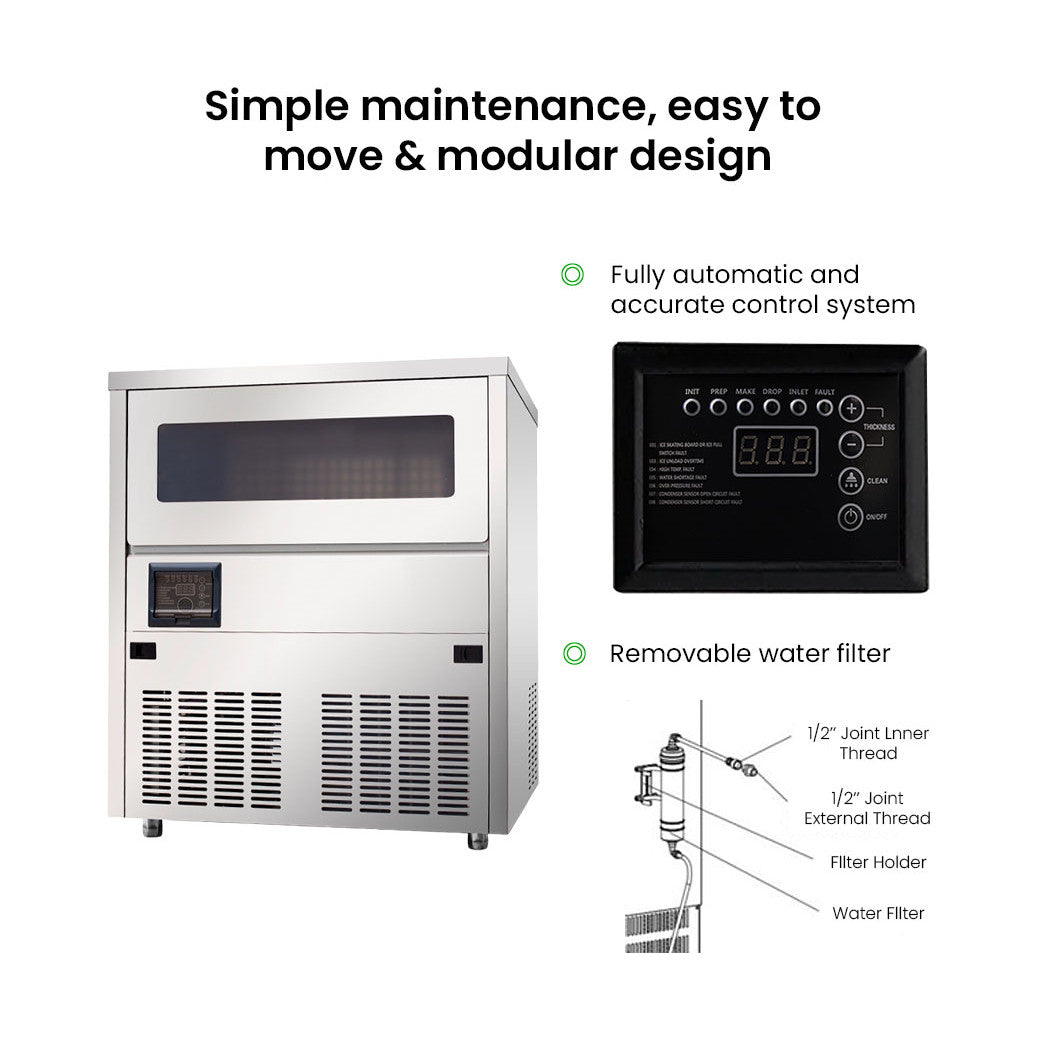 Blizzard Under Bench Ice Maker Air Cooled 80kg - SN-81B
