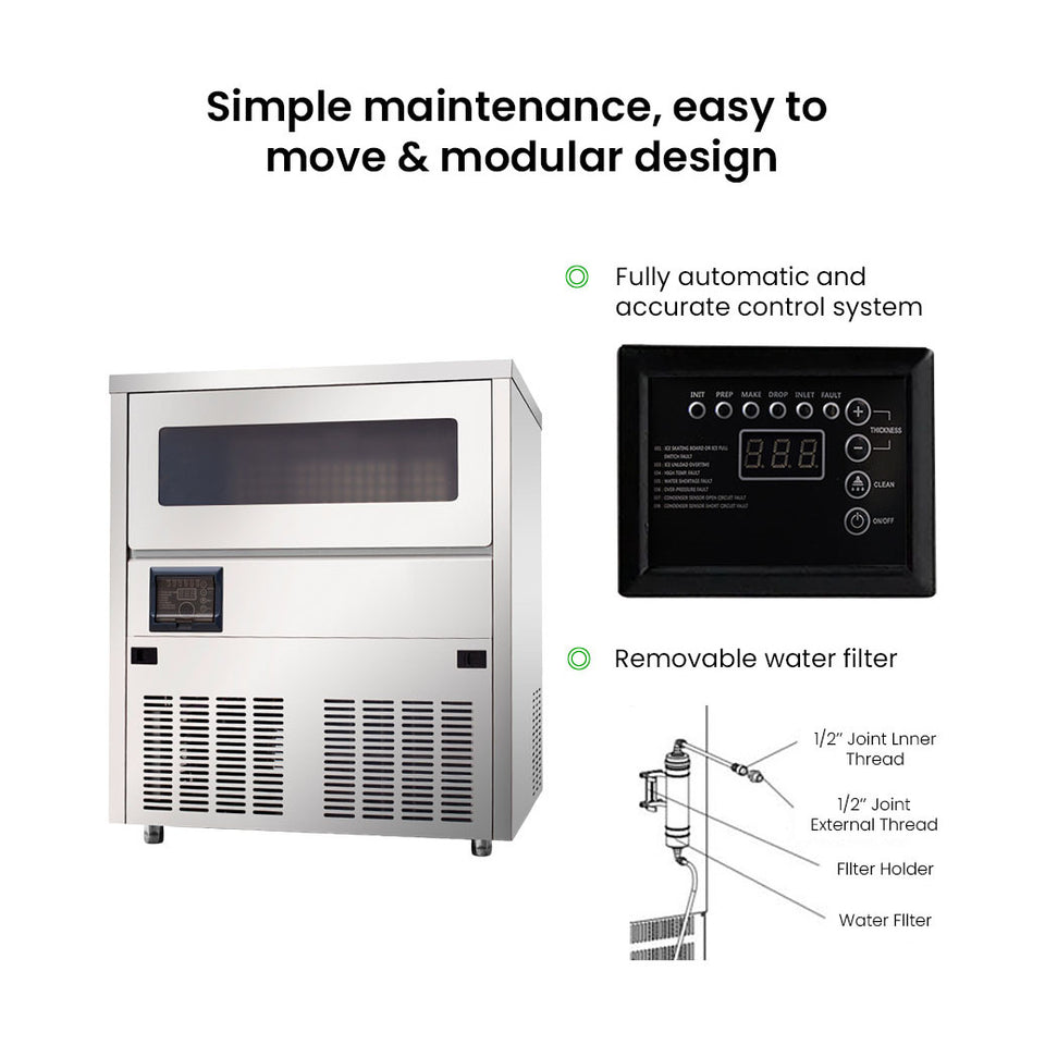 Blizzard Under Bench Ice Maker Air Cooled 80kg - SN-81B