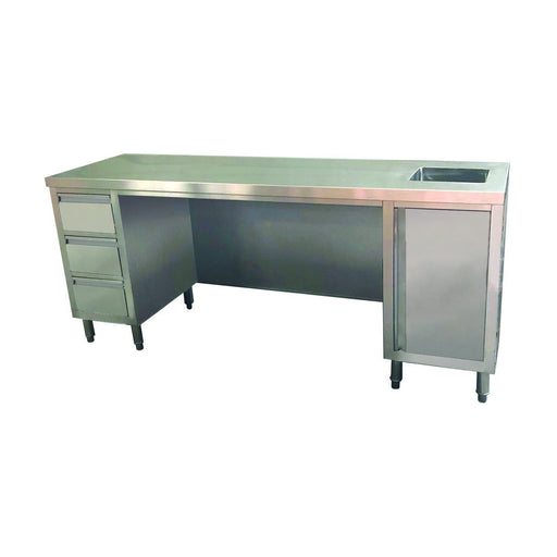 Modular Systems Stainless Steel Multipurpose Utility Bench with Sink 2100mm - SS6-2100R-H