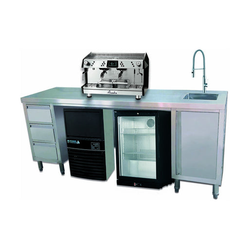 Modular Systems Stainless Steel Multipurpose Utility Bench with Sink 2100mm - SS6-2100R-H
