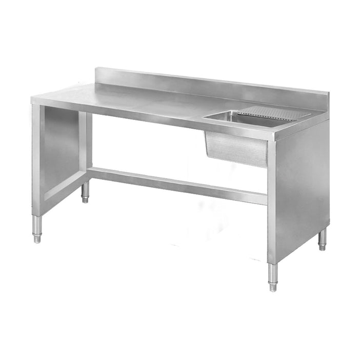 Modular Systems Stainless Steel Sink Work Bench with Splashback 1400mm - SSB6-1400R