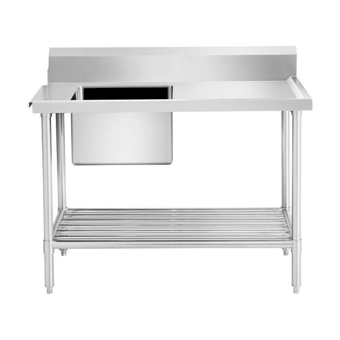 Modular Systems Stainless Steel Left Inlet Single Sink Dishwasher Bench 1200mm - SSBD7-1200L/A