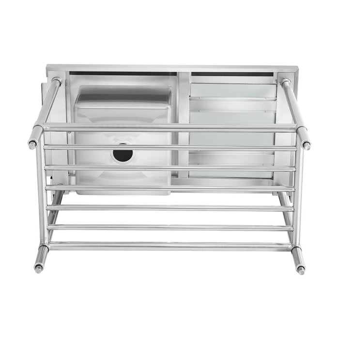 Modular Systems Stainless Steel Left Inlet Single Sink Dishwasher Bench 1200mm - SSBD7-1200L/A