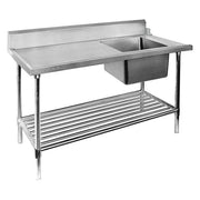 Modular Systems Stainless Steel Single Sink Bench & Pot Undershelf 1200 to 2400mm - SSB6 & SSB7