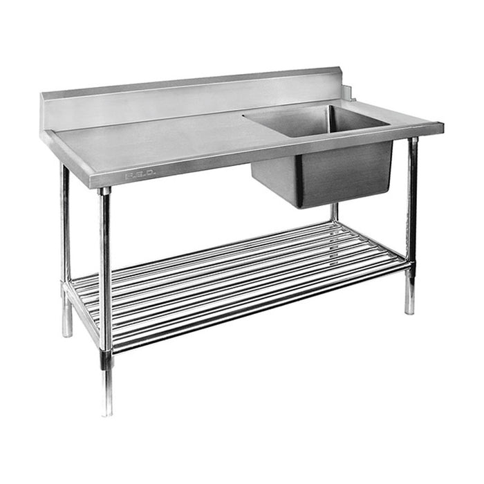 Modular Systems Stainless Steel Right Inlet Single Sink Dishwasher Bench 1500mm - SSBD7-1500R/A