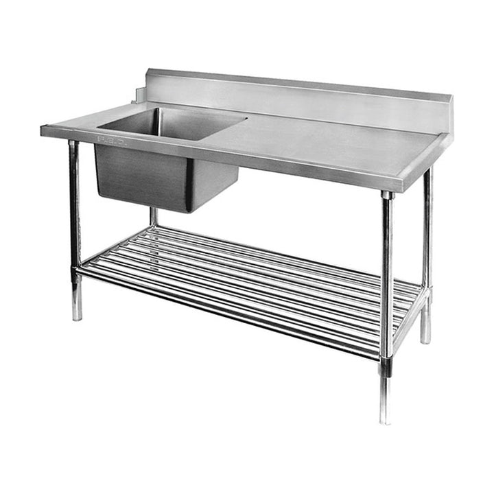 Modular Systems Stainless Steel Left Inlet Single Sink Dishwasher Bench 1800mm - SSBD7-1800L/A