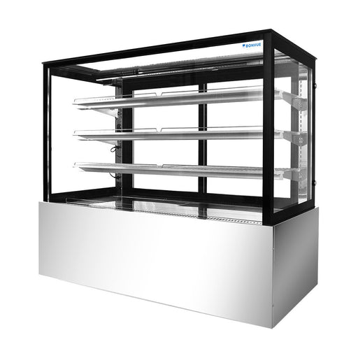 Bonvue Black Trim Square Glass Cake Display 3 Tier 1200mm - SSU120-2XB