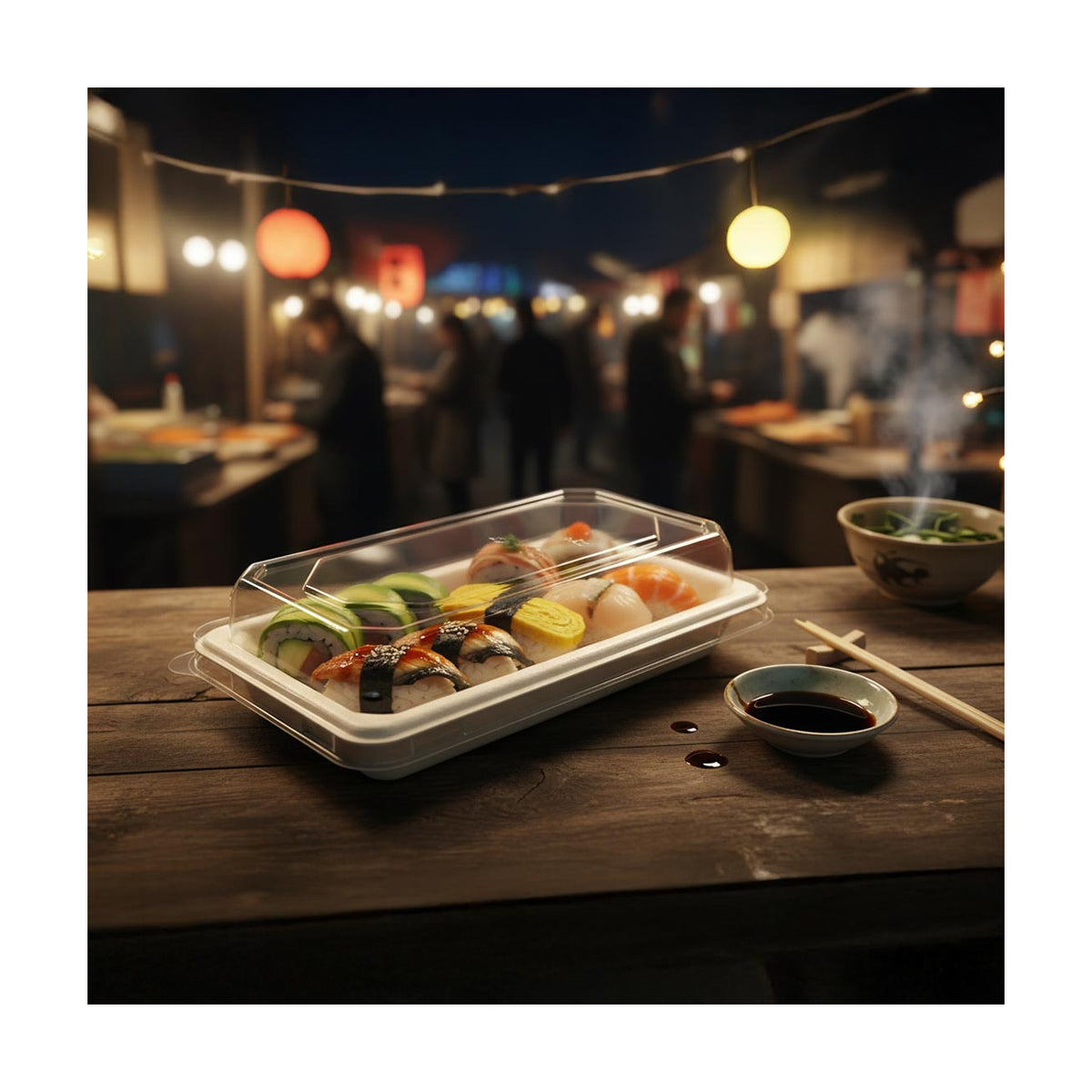 PakMax PET Lid for Sushi Tray ST-08 - ST-08-LID