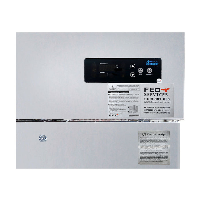 Thermaster Tropical 2 x Half Door SS Fridge - SUC500