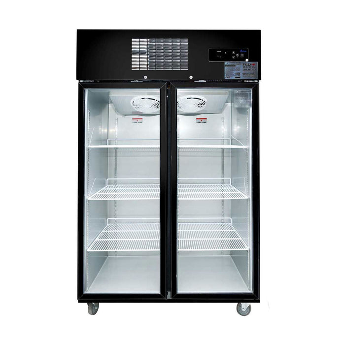 Thermaster Double Door Upright Display Fridge Black 1000L - SUCG1000B