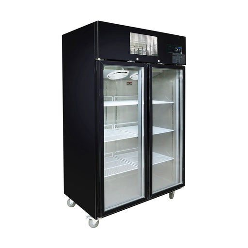 Thermaster Double Door Upright Display Fridge Black 1000L - SUCG1000B