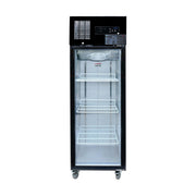 Thermaster Single Glass Door Upright Fridge Black Stainless Steel 500L - SUCG500B