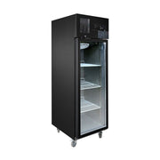 Thermaster Single Glass Door Upright Fridge Black Stainless Steel 500L - SUCG500B