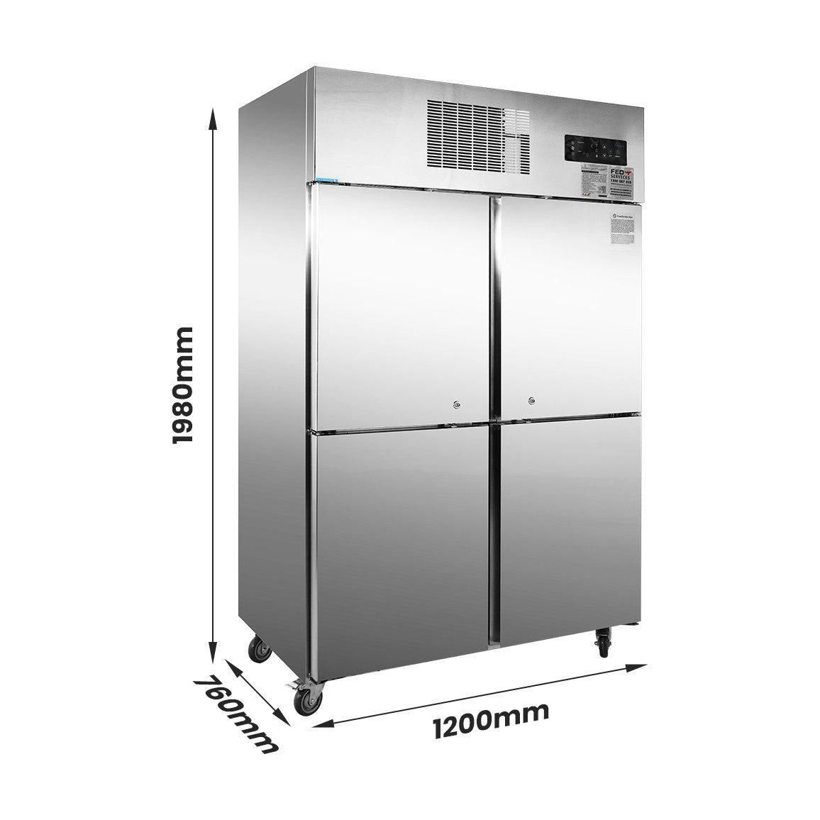 Thermaster Tropical 4 x Half Door SS Freezer - SUF1000
