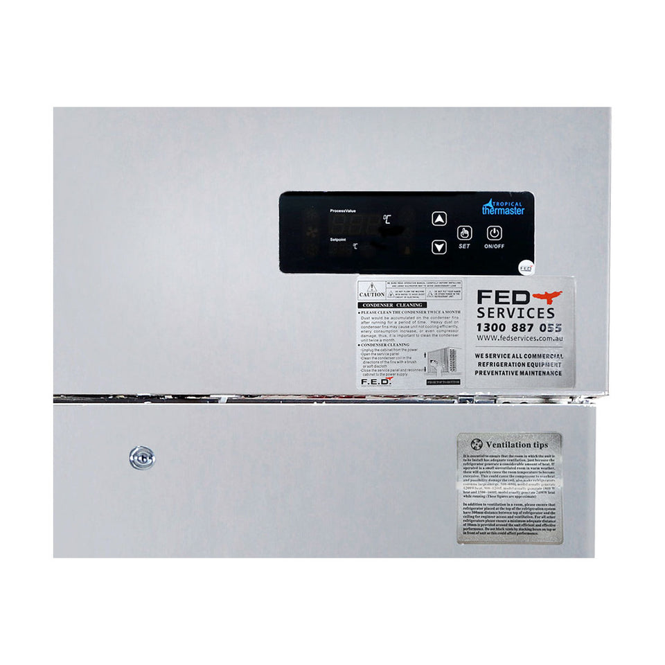 Thermaster Tropical 2 x Half Door SS Freezer - SUF500