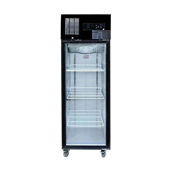 Thermaster Single Glass Door Upright Freezer Black Stainless Steel 500L - SUFG500B