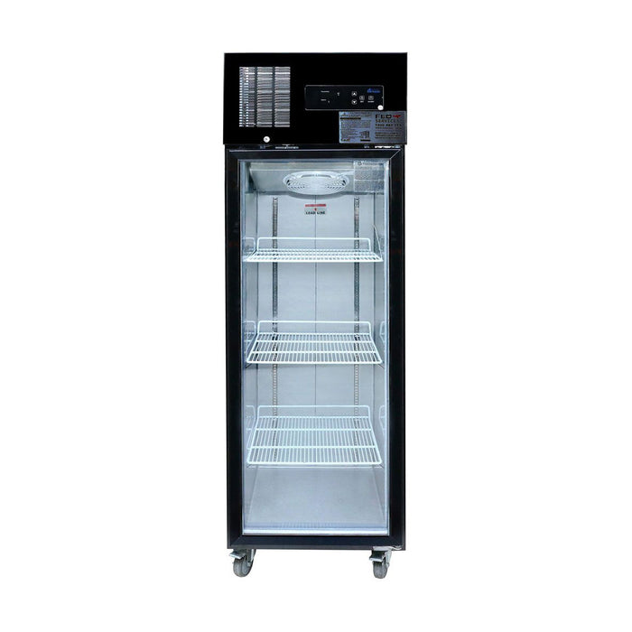 Thermaster Single Glass Door Upright Freezer Black Stainless Steel 500L - SUFG500B