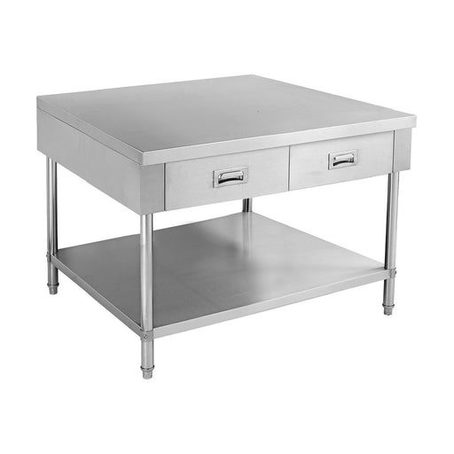Modular Systems Stainless Steel Work Bench with 2 Drawers & Undershelf 1200x700x900 - SWBD-7-1200