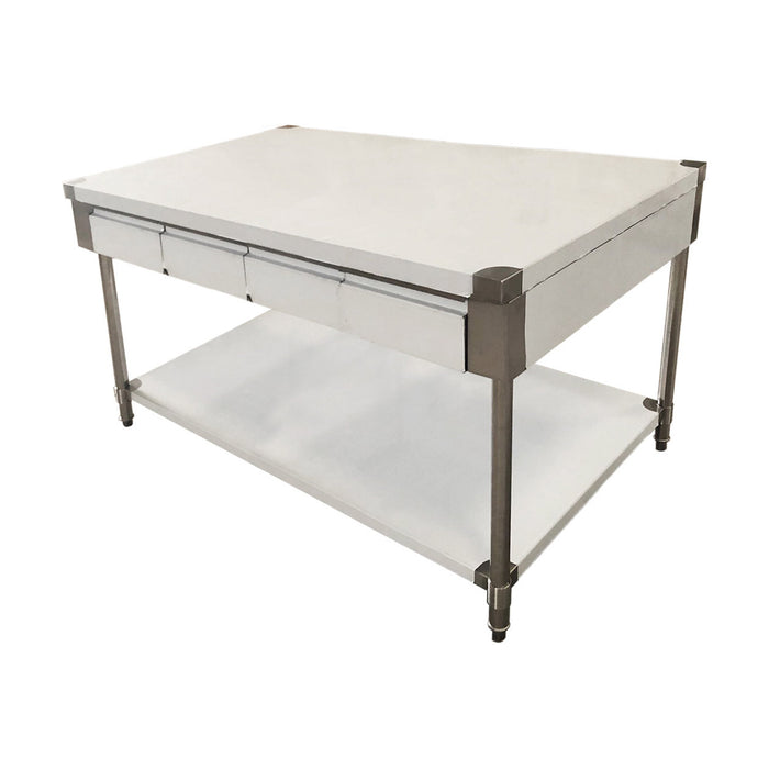 Modular Systems Stainless Steel Workbench with 4 Drawer Each Side 1800mm - SWBD10-1800