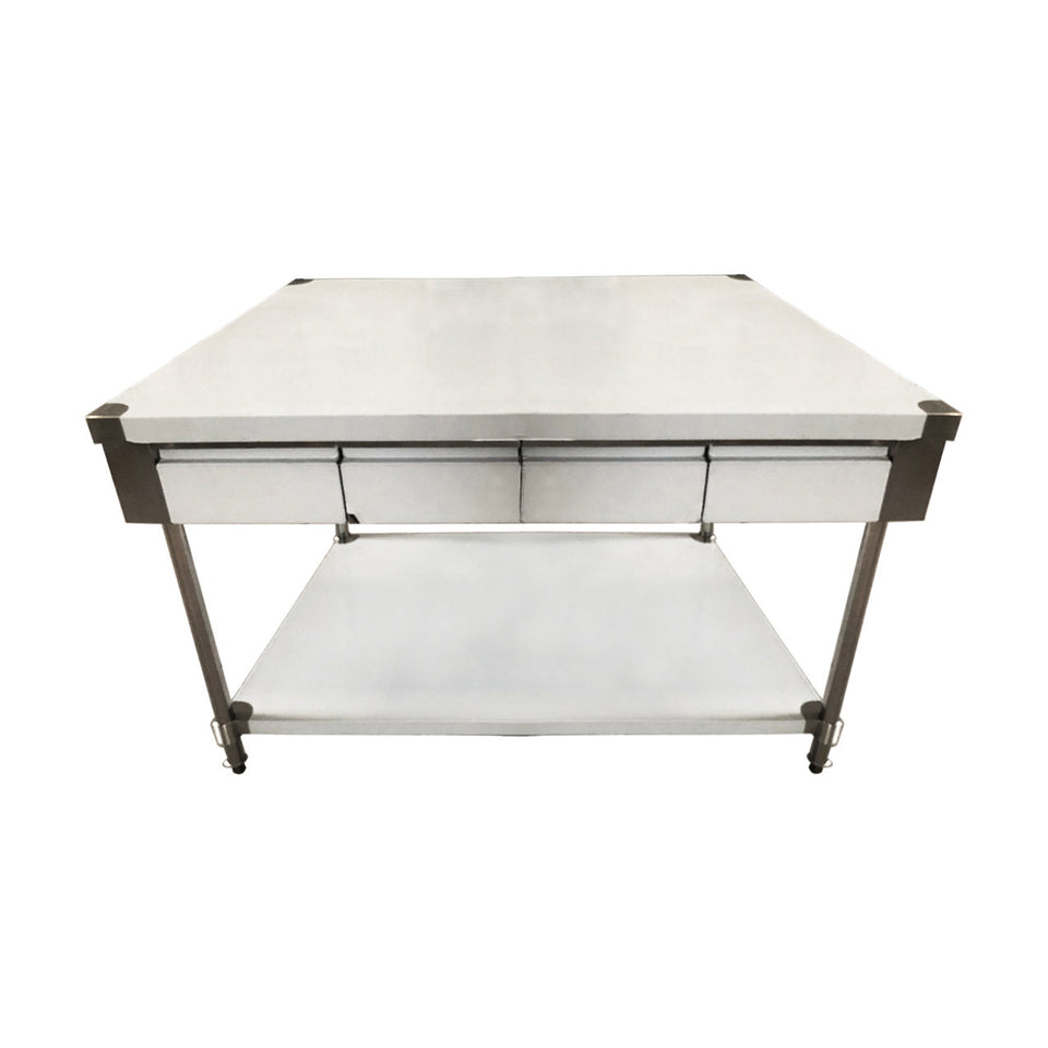 Modular Systems Stainless Steel Workbench with 4 Drawer Each Side 1800mm - SWBD10-1800